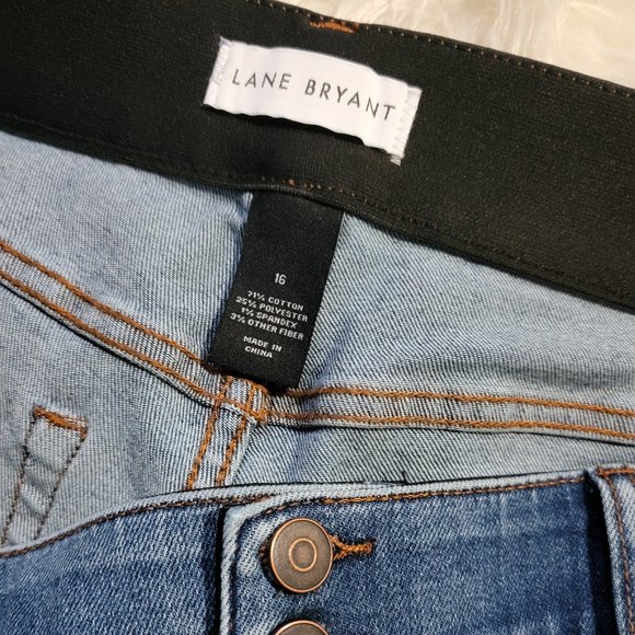 EUC Lane Bryant Medium Wash High Waisted Distressed Jeans Size 16 - Picture 4 of 12